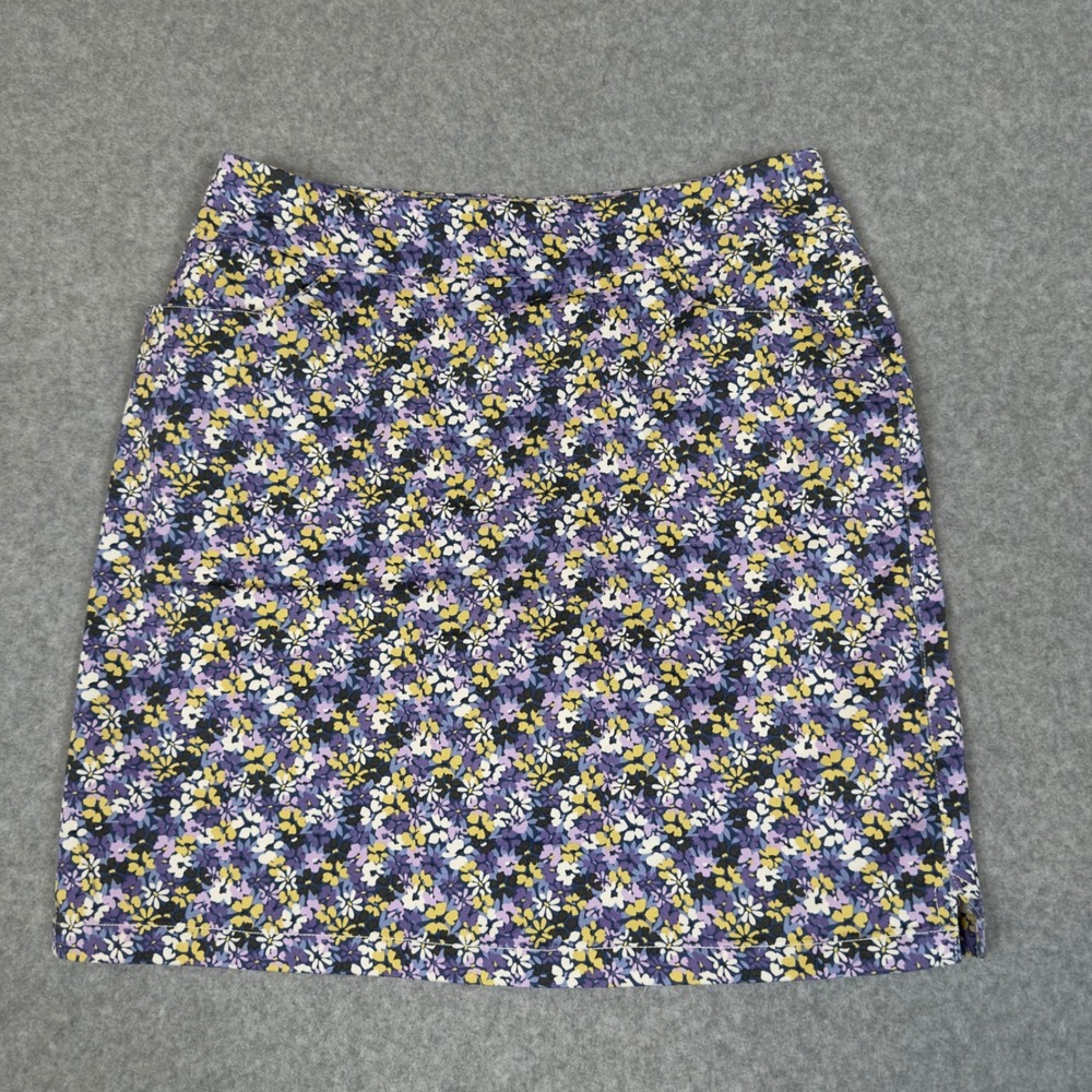 NAPA VALLEY Floral Print Mini Skort Womens 4P Purple Yellow White A Line Y2K
